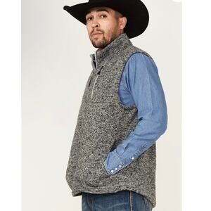 NWT Cody James Full Zip-Front Range Knit Vest Gray XXL Western Work Chore Casual